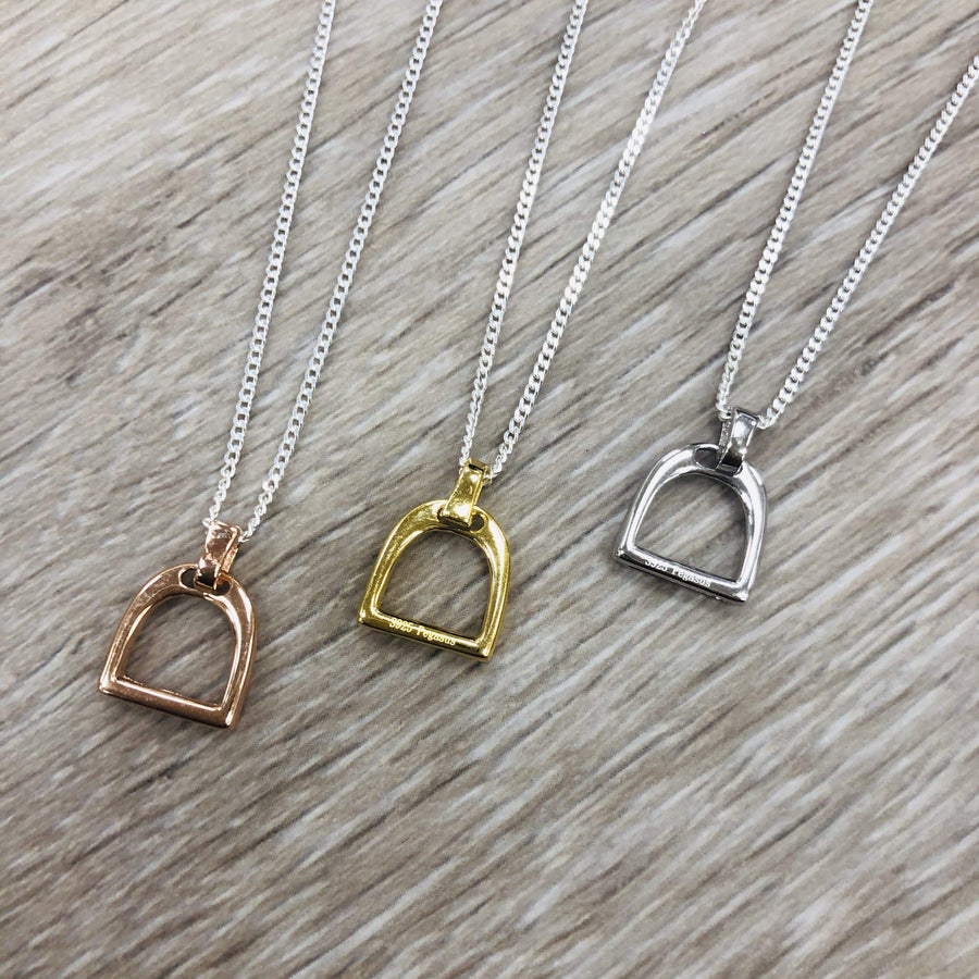 Gold Mini Stirup Necklace