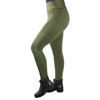 Gallop High Waist Silicone Knee Tights With Pockets