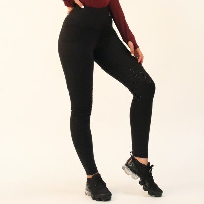 Gallop High Waist Silicone Knee Tights With Pockets