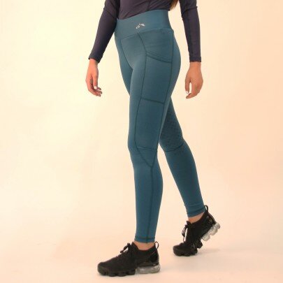 Gallop High Waist Silicone Knee Tights With Pockets