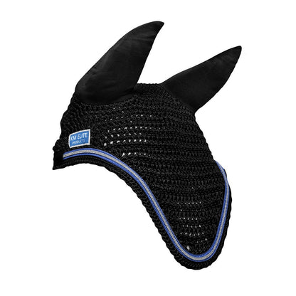 KM Elite Fly Veil Black with Electric Blue Trim