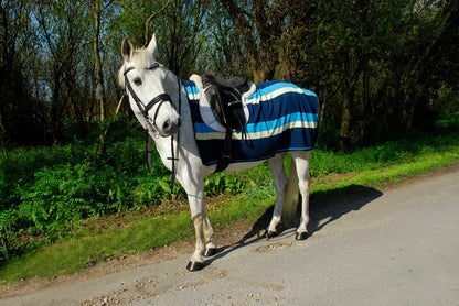 3/4 Ride-On Fleece Exercise Sheet - Blue & Beige