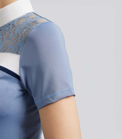 Premier Equine Campani Short Sleeve Riding Top Infinity Blue