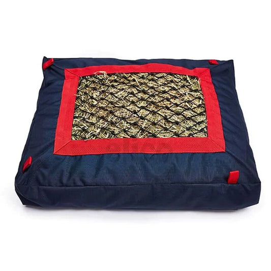 Navy & Red Hay Cushion