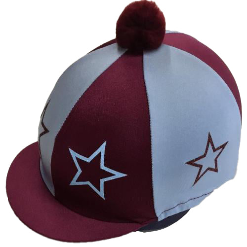 Burgundy & Blue Hollow Star Hat Silk